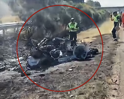 Jota car at site of crash